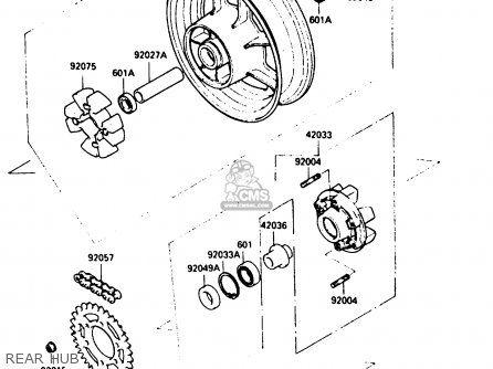 REAR HUB - ZX900A2 1985 EUROPE UK FR GR IT NR SD