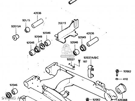 SWING ARM - ZX900A2 1985 EUROPE UK FR GR IT NR SD