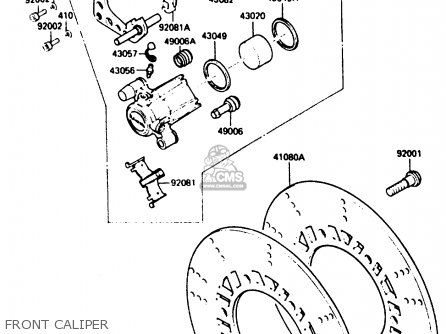 FRONT CALIPER - ZX900A2 1985 EUROPE UK FR GR IT NR SD