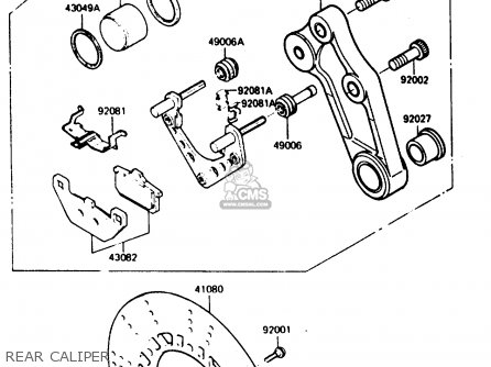 REAR CALIPER - ZX900A2 1985 EUROPE UK FR GR IT NR SD