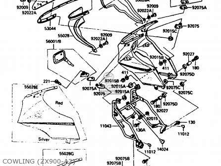 COWLING (ZX900-A2) - ZX900A2 1985 EUROPE UK FR GR IT NR SD