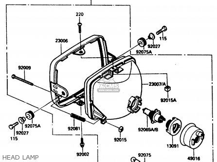 HEAD LAMP - ZX900A2 1985 EUROPE UK FR GR IT NR SD