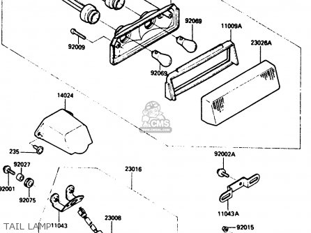 TAIL LAMP - ZX900A2 1985 EUROPE UK FR GR IT NR SD