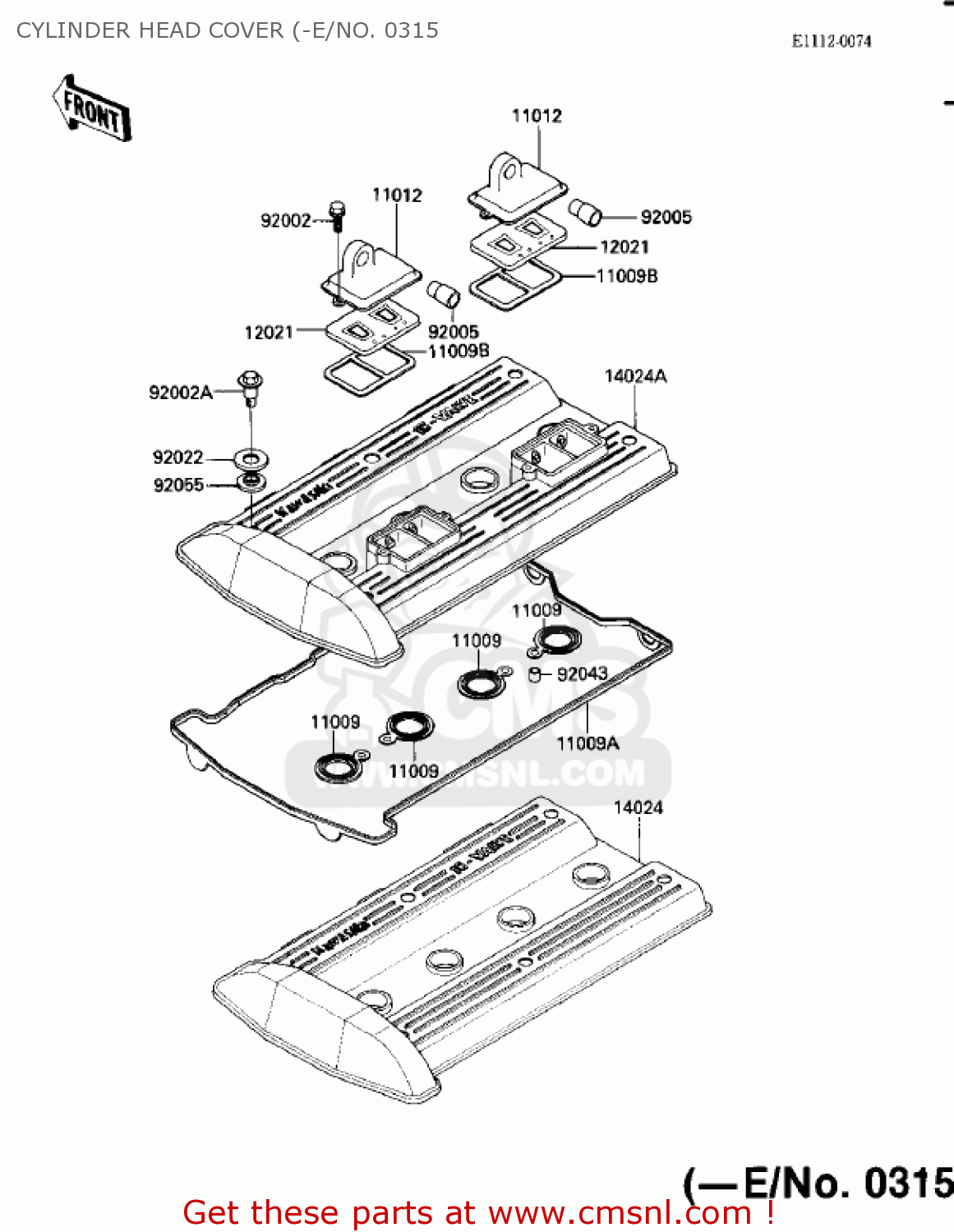 CYLINDER HEAD COVER (-E/NO. 0315 ZX900A2 NINJA 1985 USA CALIFORNIA CANADA