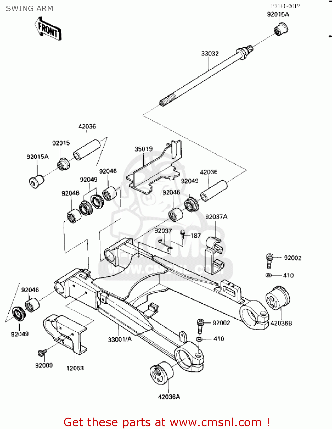 SWING ARM ZX900A2 NINJA 1985 USA CALIFORNIA CANADA