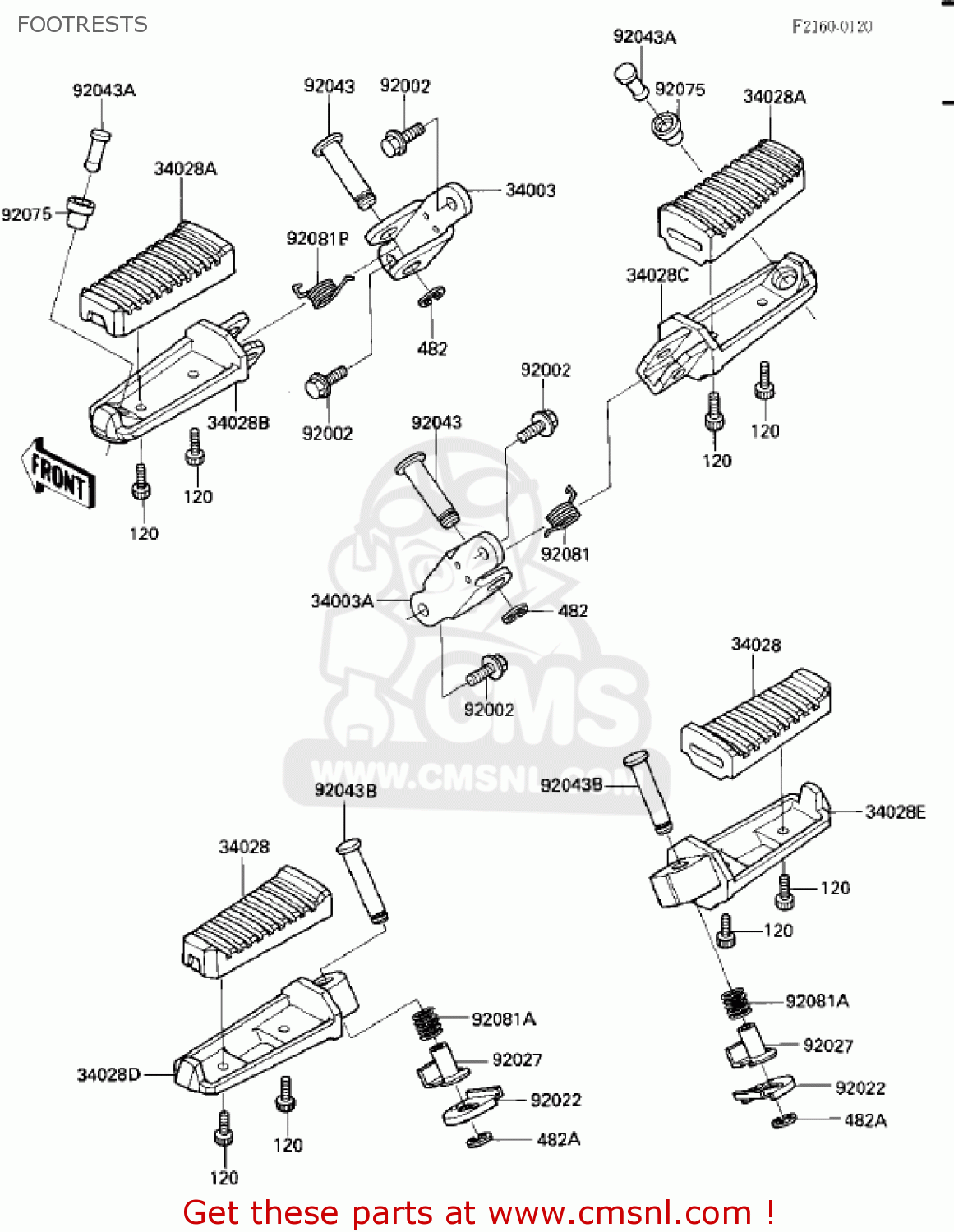 FOOTRESTS ZX900A2 NINJA 1985 USA CALIFORNIA CANADA