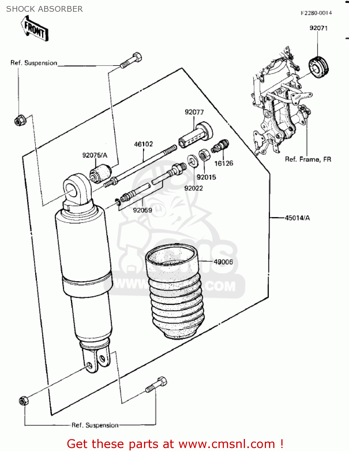 SHOCK ABSORBER ZX900A2 NINJA 1985 USA CALIFORNIA CANADA