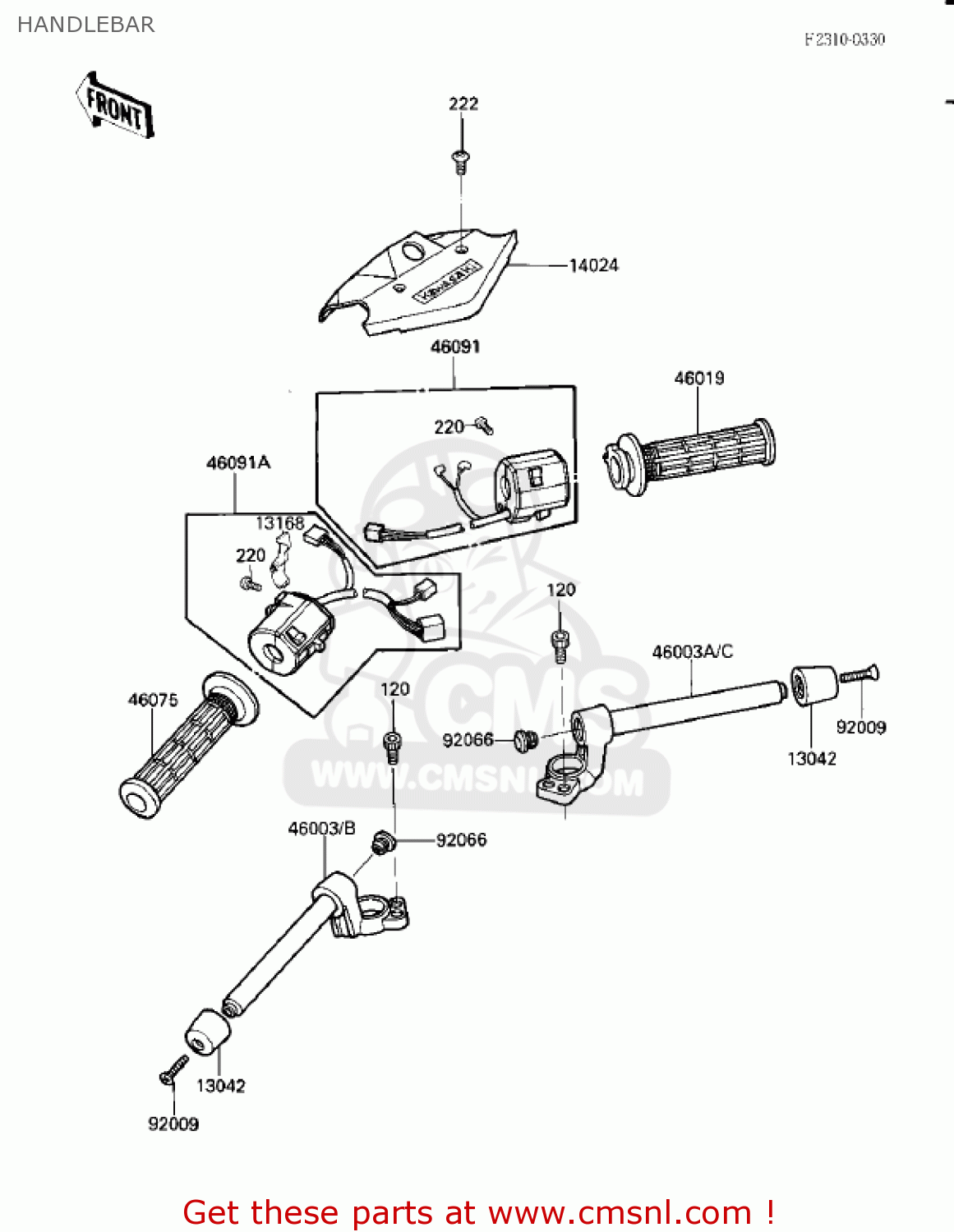 HANDLEBAR ZX900A2 NINJA 1985 USA CALIFORNIA CANADA
