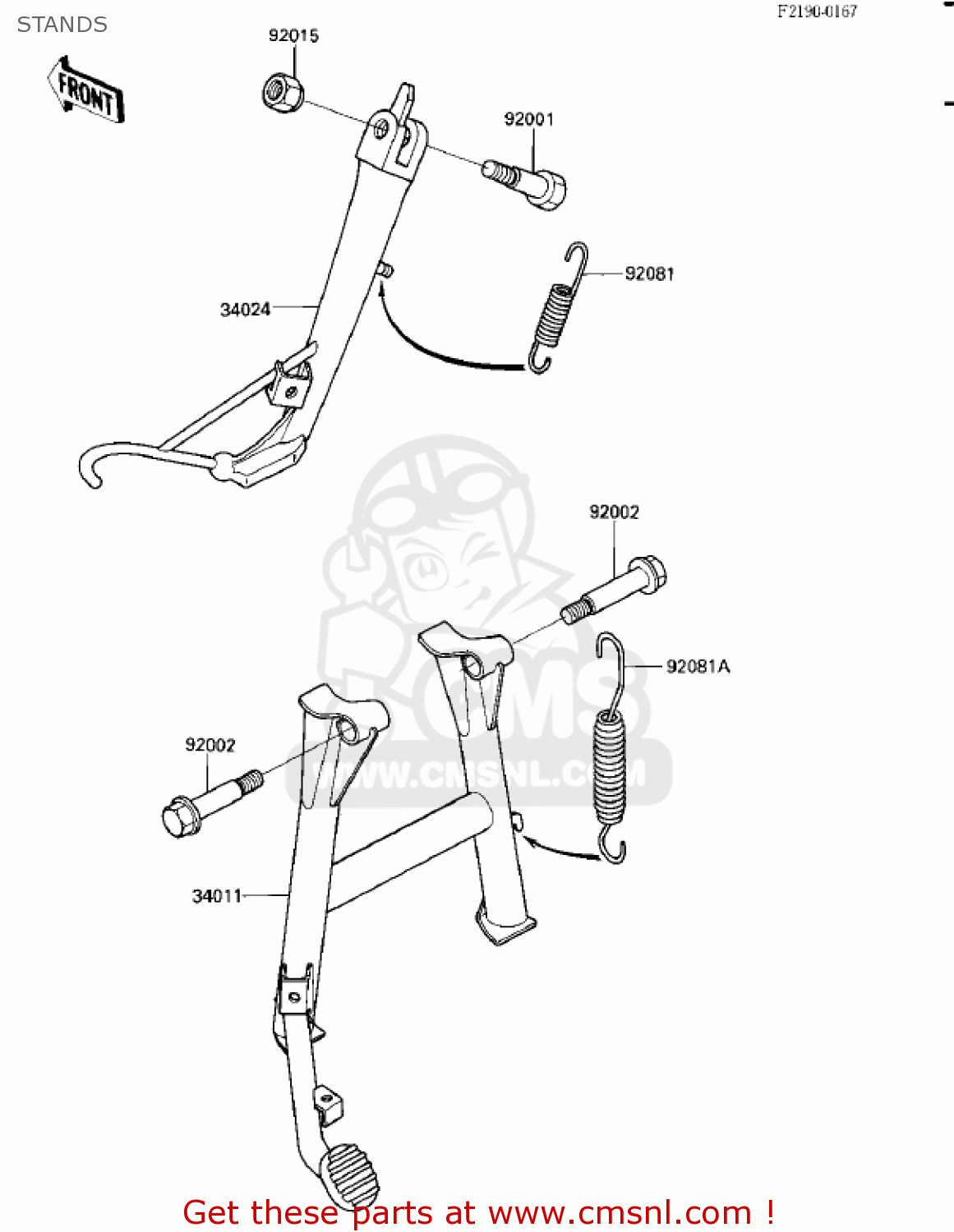 STANDS ZX900A2 NINJA 1985 USA CALIFORNIA CANADA