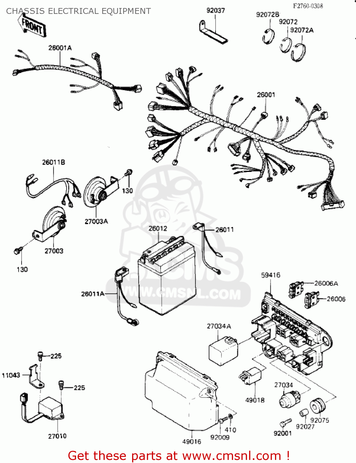 CHASSIS ELECTRICAL EQUIPMENT ZX900A2 NINJA 1985 USA CALIFORNIA CANADA