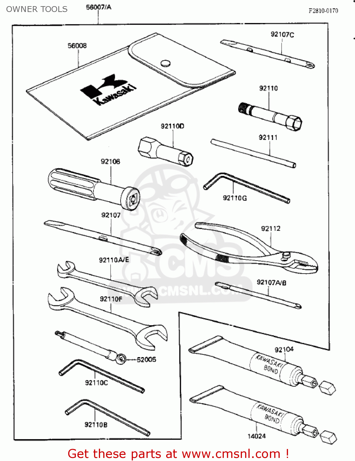 OWNER TOOLS ZX900A2 NINJA 1985 USA CALIFORNIA CANADA