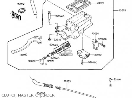 CLUTCH MASTER CYLINDER - ZX900A2 NINJA 1985 USA CALIFORNIA CANADA