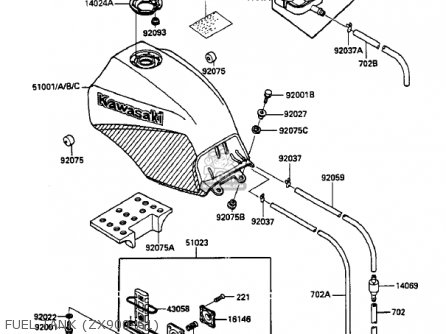 FUEL TANK (ZX900-A1) - ZX900A2 NINJA 1985 USA CALIFORNIA CANADA