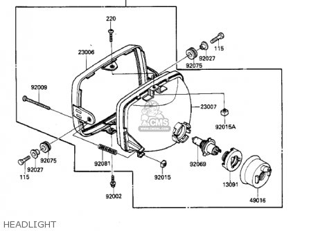HEADLIGHT - ZX900A2 NINJA 1985 USA CALIFORNIA CANADA