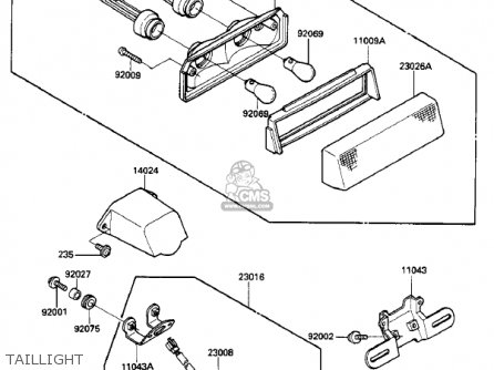 TAILLIGHT - ZX900A2 NINJA 1985 USA CALIFORNIA CANADA