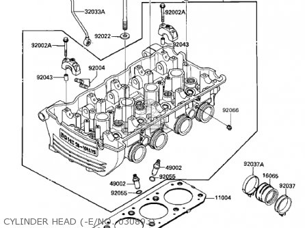CYLINDER HEAD (-E/NO. 030893) - ZX900A2 NINJA 1985 USA CALIFORNIA CANADA