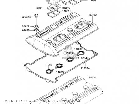 CYLINDER HEAD COVER (E/NO. 03154 - ZX900A2 NINJA 1985 USA CALIFORNIA CANADA