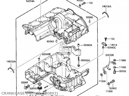 CRANKCASE (-E/NO. 030893) - ZX900A2 NINJA 1985 USA CALIFORNIA CANADA