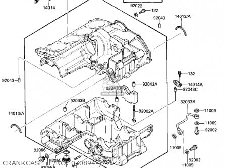 CRANKCASE (E/NO. 030894-) - ZX900A2 NINJA 1985 USA CALIFORNIA CANADA