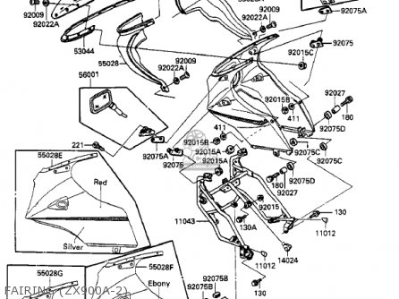 FAIRING (ZX900A-2) - ZX900A2 NINJA 1985 USA CALIFORNIA CANADA