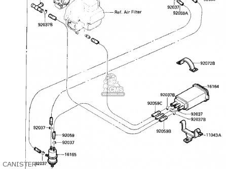 CANISTER - ZX900A2 NINJA 1985 USA CALIFORNIA CANADA
