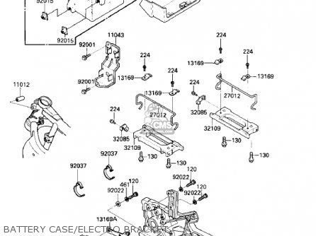 BATTERY CASE/ELECTRO BRACKET - ZX900A2 NINJA 1985 USA CALIFORNIA CANADA