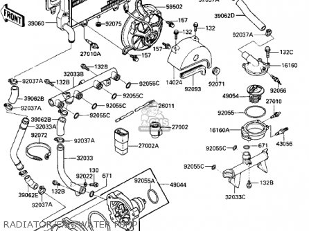 RADIATOR/FAN/WATER PUMP - ZX900A2 NINJA 1985 USA CALIFORNIA CANADA