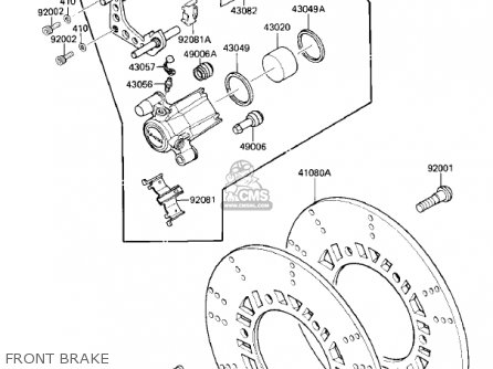 FRONT BRAKE - ZX900A2 NINJA 1985 USA CALIFORNIA CANADA