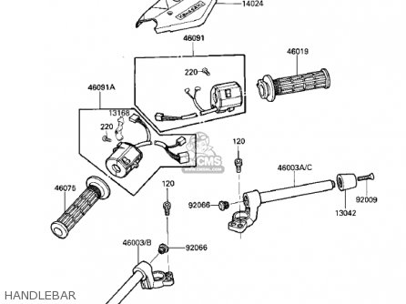 HANDLEBAR - ZX900A2 NINJA 1985 USA CALIFORNIA CANADA