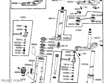 FRONT FORK - ZX900A2 NINJA 1985 USA CALIFORNIA CANADA