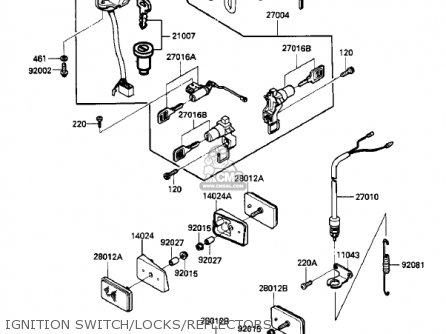 IGNITION SWITCH/LOCKS/REFLECTORS - ZX900A2 NINJA 1985 USA CALIFORNIA CANADA