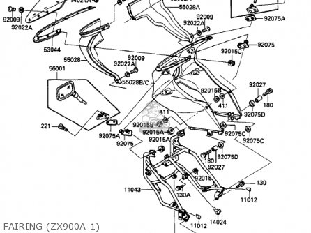 FAIRING (ZX900A-1) - ZX900A2 NINJA 1985 USA CALIFORNIA CANADA