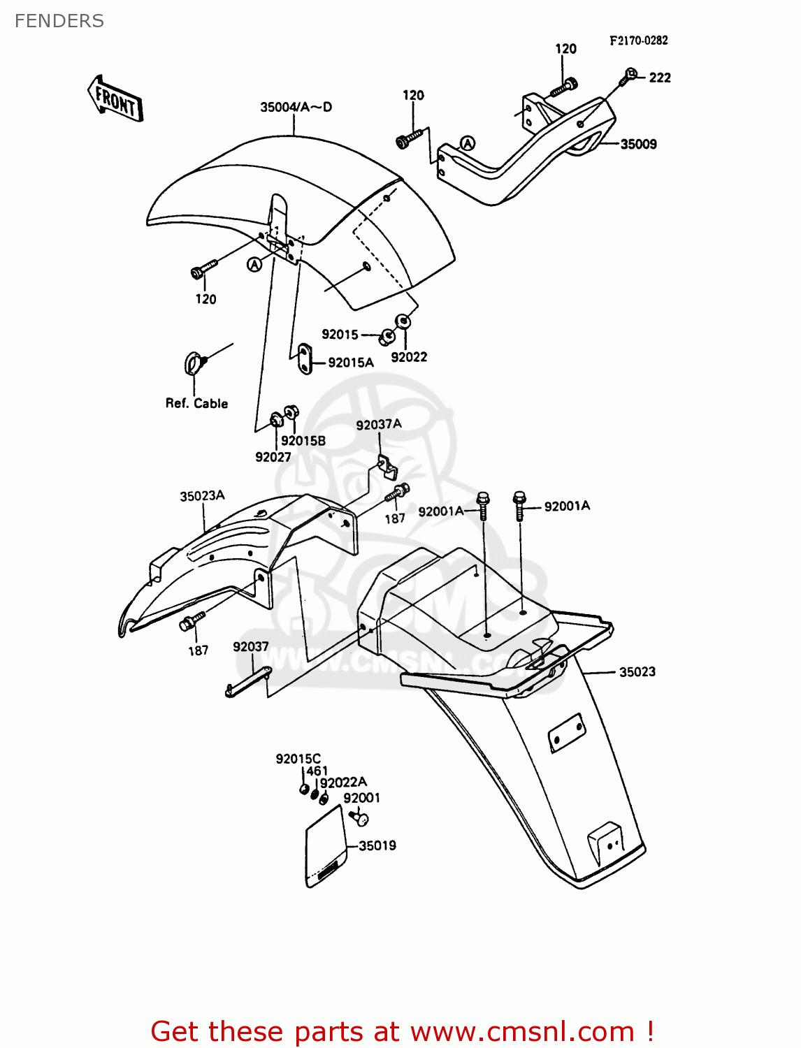FENDERS ZX900A3 GPZ900R 1986 EUROPE UK FG FR GR NR SD SP ST