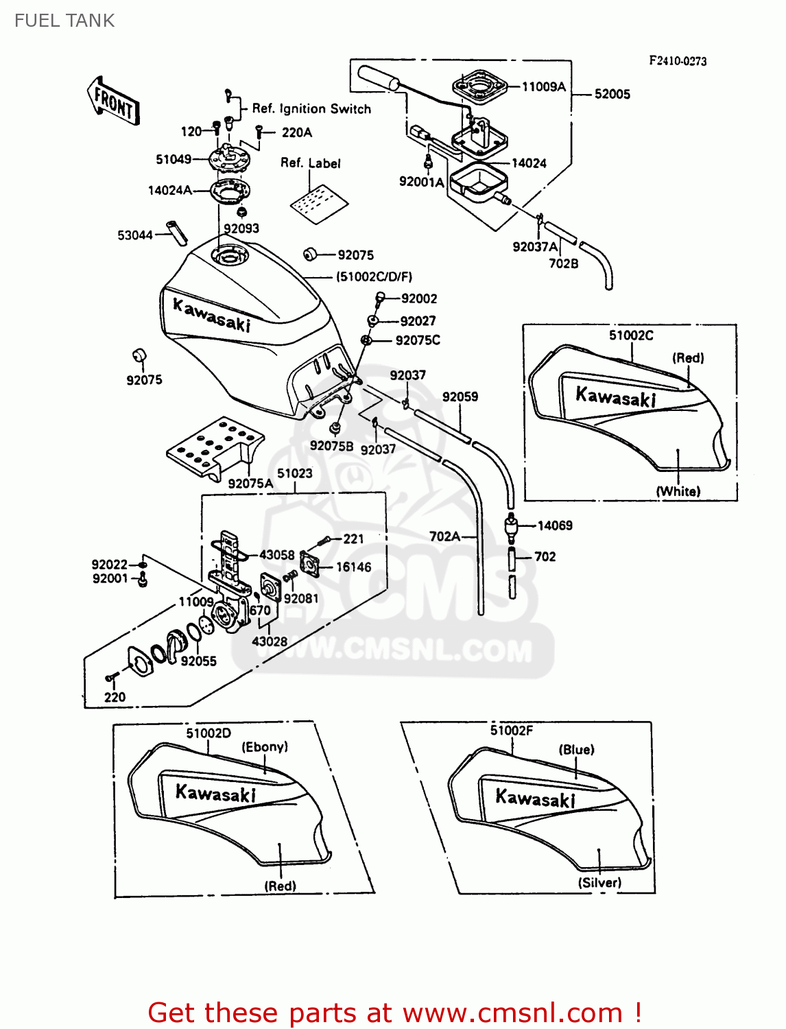 FUEL TANK ZX900A3 GPZ900R 1986 EUROPE UK FG FR GR NR SD SP ST