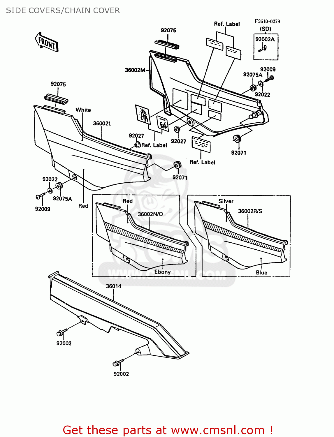 SIDE COVERS/CHAIN COVER ZX900A3 GPZ900R 1986 EUROPE UK FG FR GR NR SD SP ST