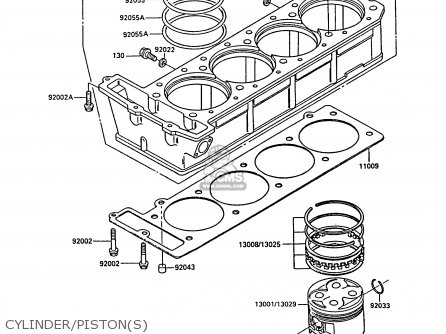 CYLINDER/PISTON(S) - ZX900A3 GPZ900R 1986 EUROPE UK FG FR GR NR SD SP ST