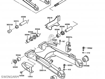 SWINGARM - ZX900A3 GPZ900R 1986 EUROPE UK FG FR GR NR SD SP ST