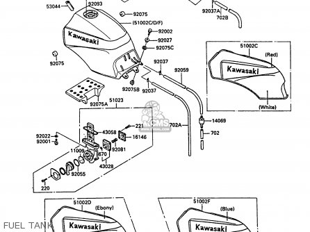 FUEL TANK - ZX900A3 GPZ900R 1986 EUROPE UK FG FR GR NR SD SP ST