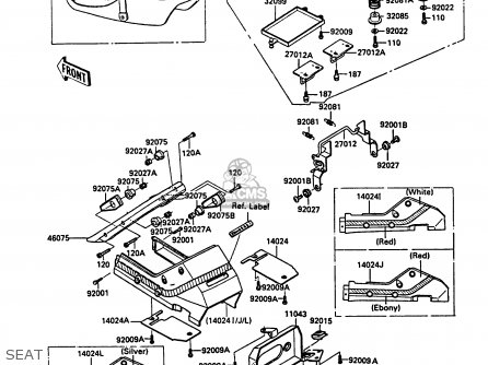 SEAT - ZX900A3 GPZ900R 1986 EUROPE UK FG FR GR NR SD SP ST