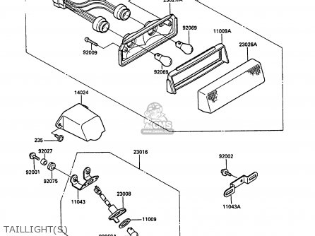 TAILLIGHT(S) - ZX900A3 GPZ900R 1986 EUROPE UK FG FR GR NR SD SP ST