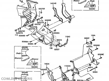 COWLING LOWERS - ZX900A3 GPZ900R 1986 EUROPE UK FG FR GR NR SD SP ST