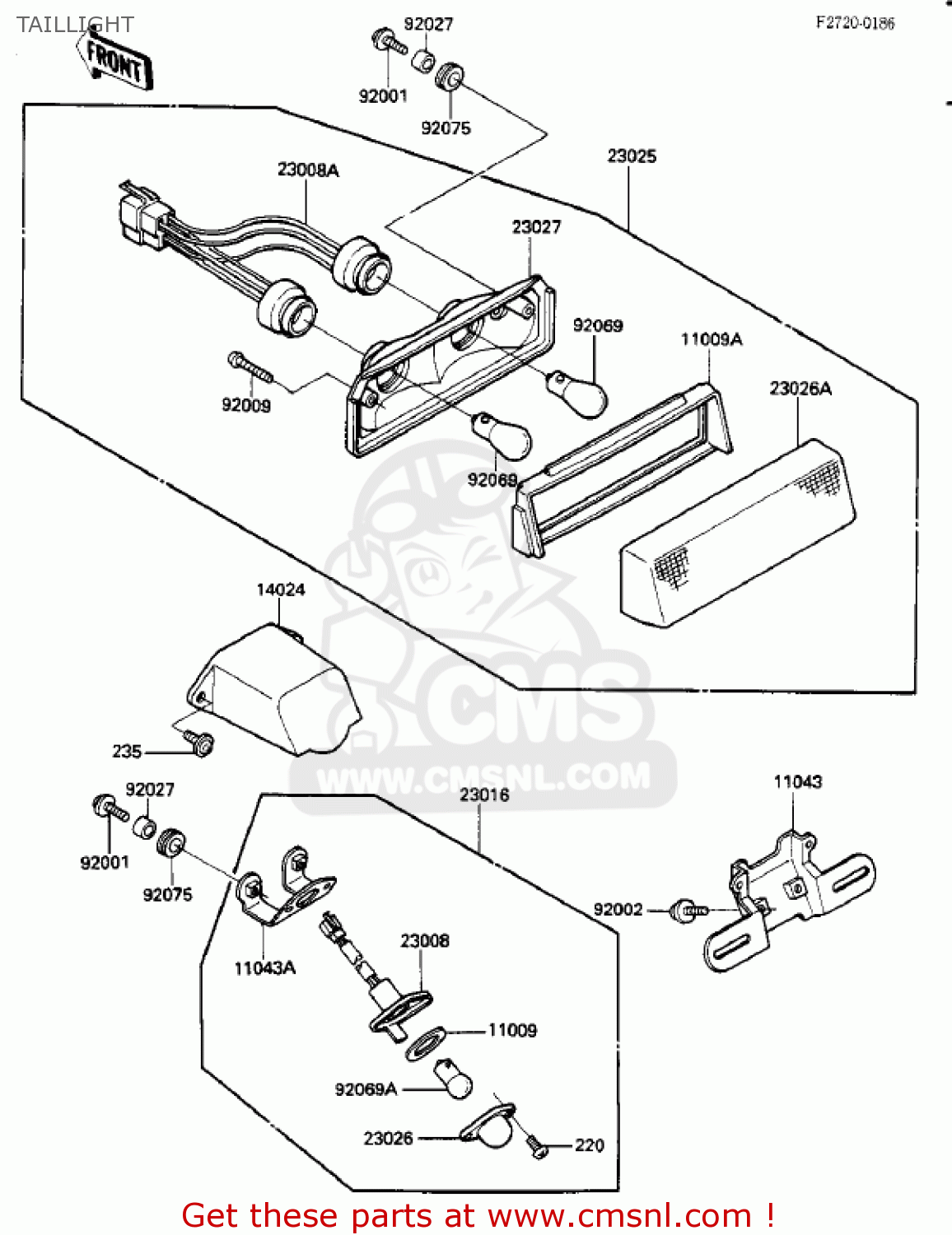 TAILLIGHT ZX900A3 NINJA 1986 USA CALIFORNIA CANADA
