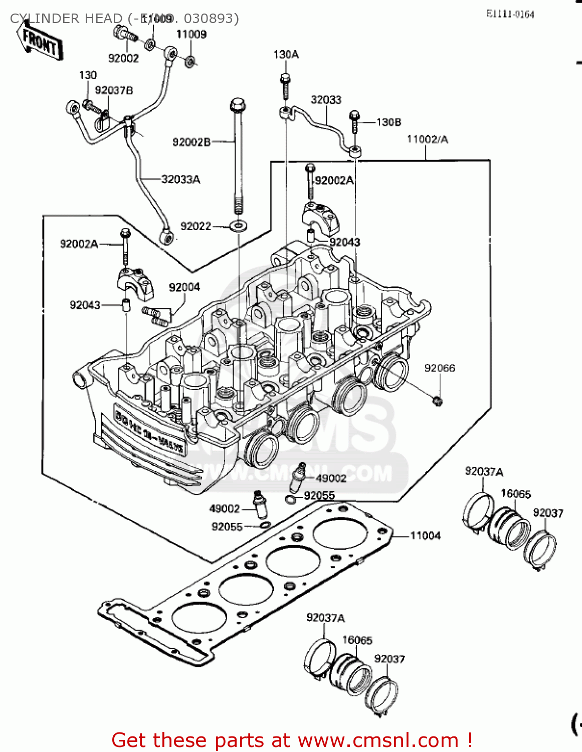 CYLINDER HEAD (-E/NO. 030893) ZX900A3 NINJA 1986 USA CALIFORNIA CANADA