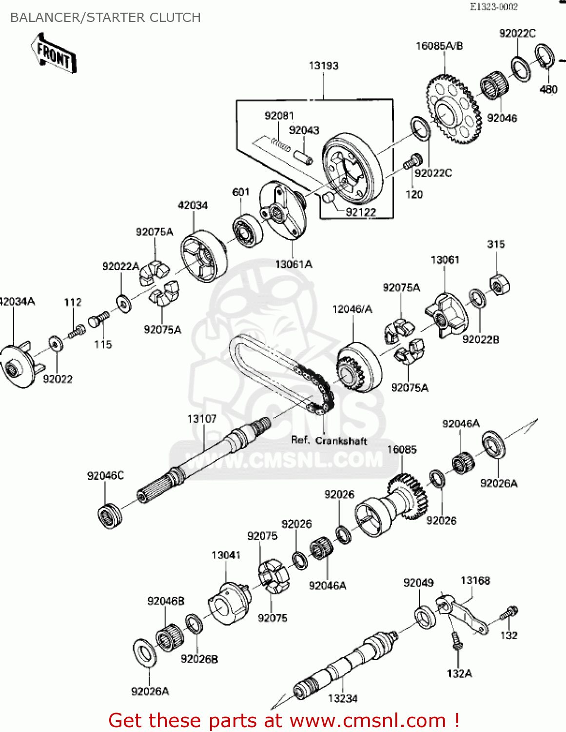 BALANCER/STARTER CLUTCH ZX900A3 NINJA 1986 USA CALIFORNIA CANADA