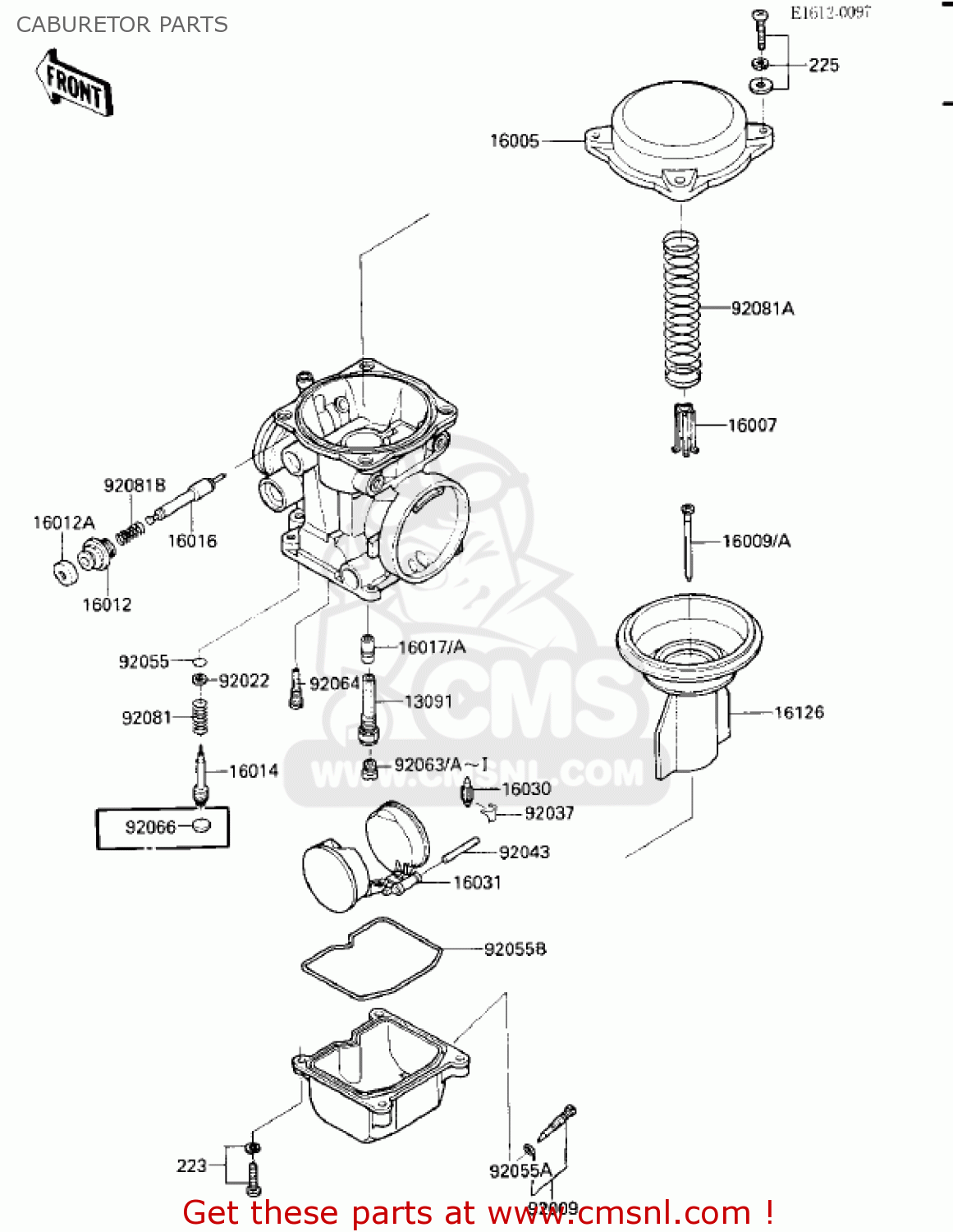 CABURETOR PARTS ZX900A3 NINJA 1986 USA CALIFORNIA CANADA