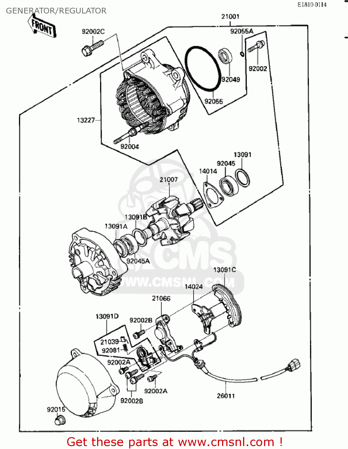 GENERATOR/REGULATOR ZX900A3 NINJA 1986 USA CALIFORNIA CANADA