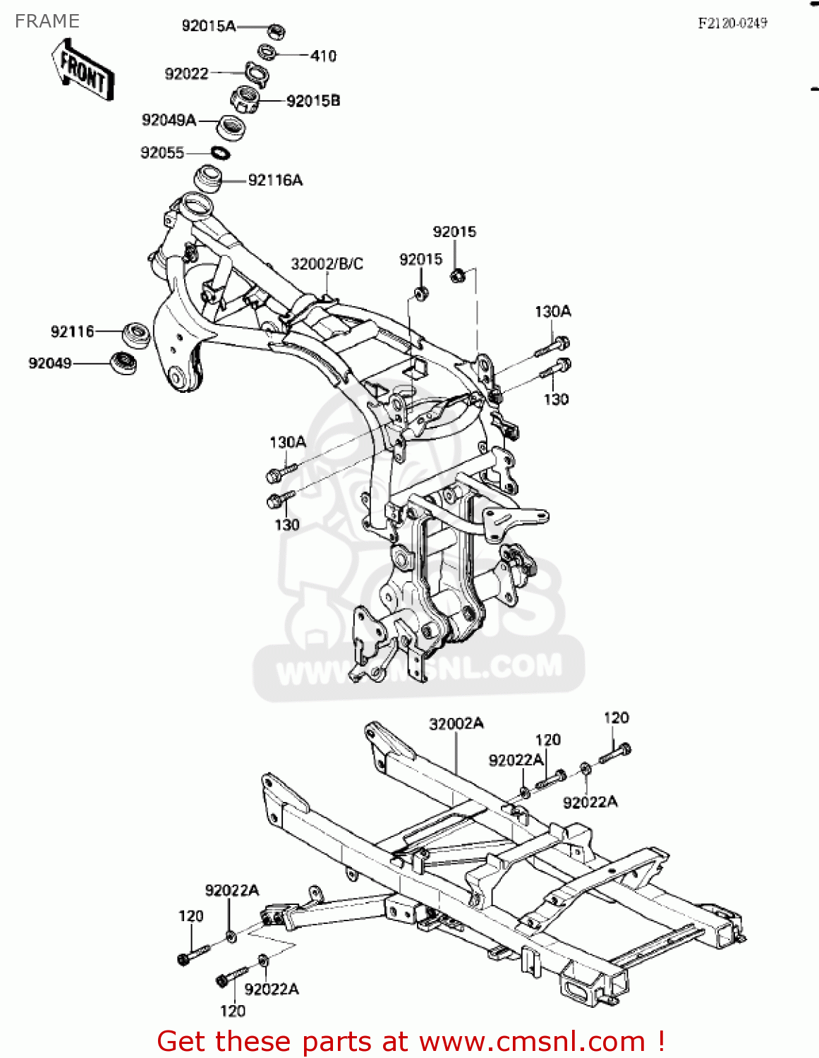 FRAME ZX900A3 NINJA 1986 USA CALIFORNIA CANADA