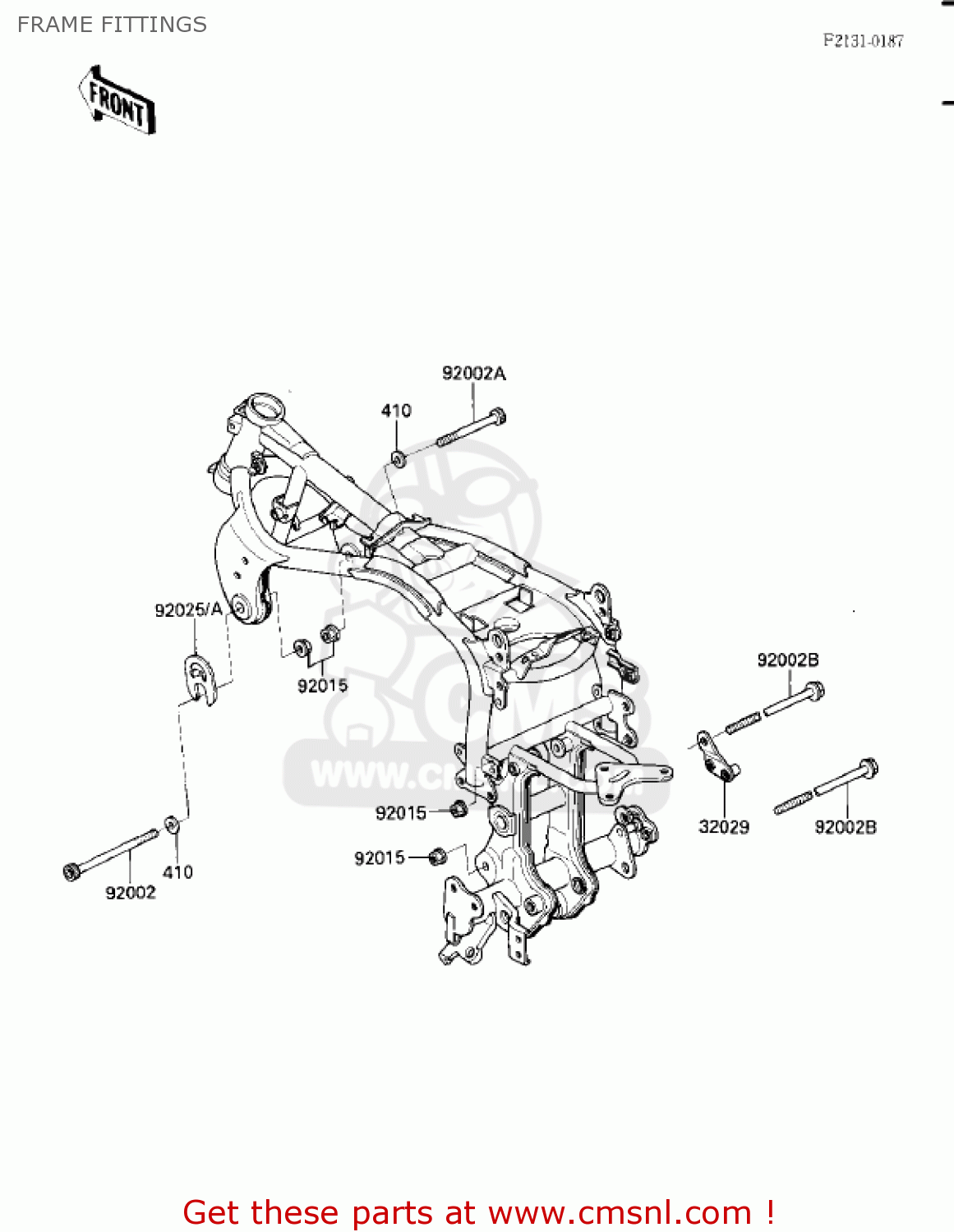 FRAME FITTINGS ZX900A3 NINJA 1986 USA CALIFORNIA CANADA
