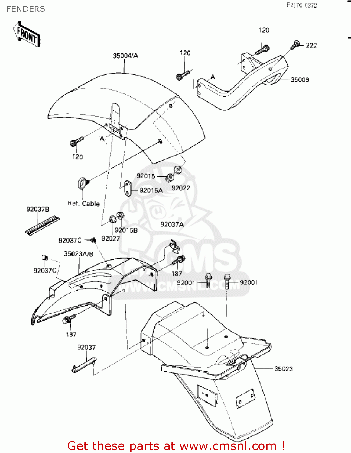 FENDERS ZX900A3 NINJA 1986 USA CALIFORNIA CANADA