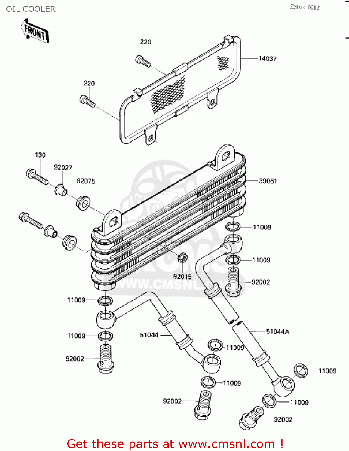 OIL COOLER ZX900A3 NINJA 1986 USA CALIFORNIA CANADA